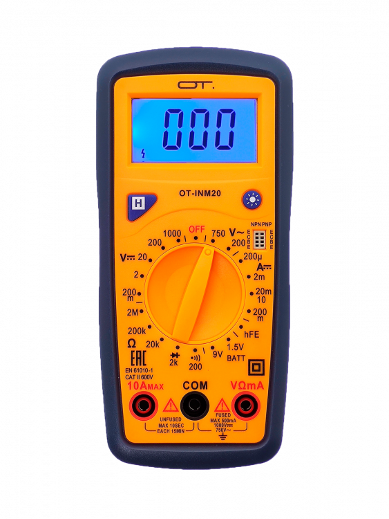Мультиметр цифровой с прозвонкой тестер тока и напряжения Орбита OT-INM20